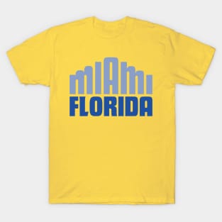 Miami Florida Souvenir Art Deco Architecture Typography Gift T-Shirt